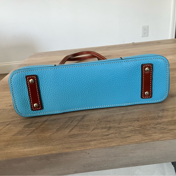 Dooney & Bourke Turquoise Tote bag with Brown Straps - Picture 3 of 13